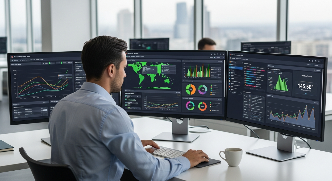 Data visualization dashboard showing business metrics and trends